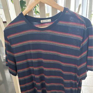 Marine Layer Navy Tee with Rainbow Stripes (S)